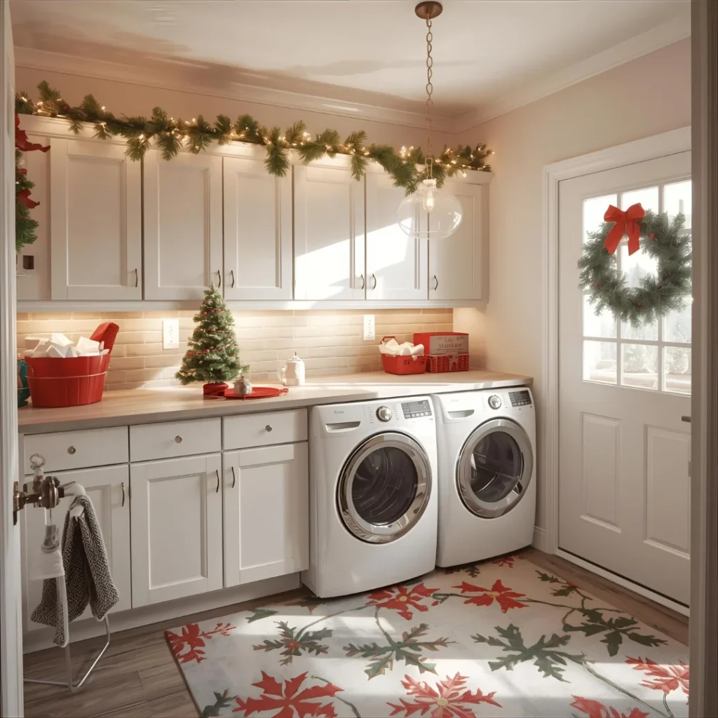 Christmas-themed-laundry-room