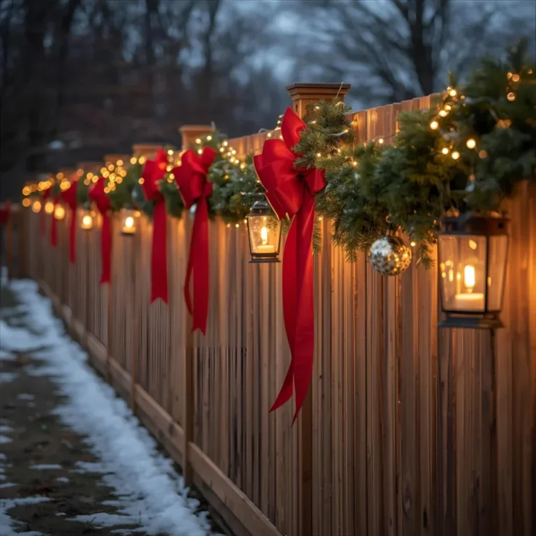 Christmas-wooden-fence-decorated