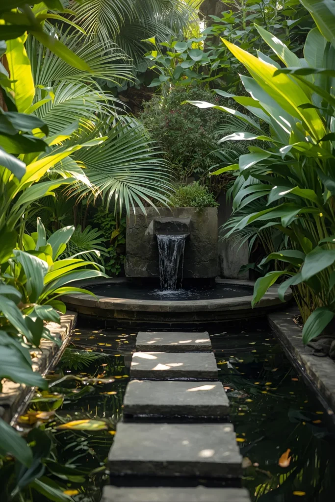 Stone Pathways and Water Features