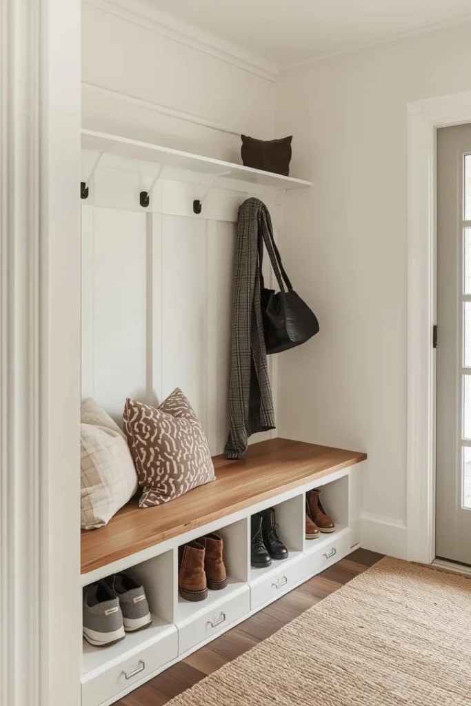 Built In Bench with Hidden Storage