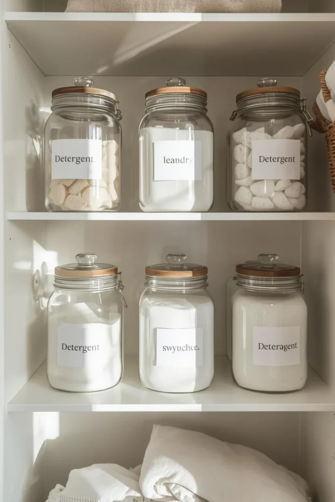 Glass Jars for Detergent Storage