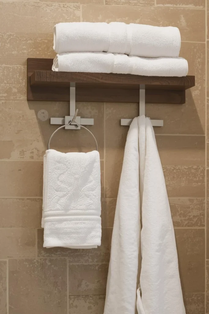 Install Hooks for Towels and Robes