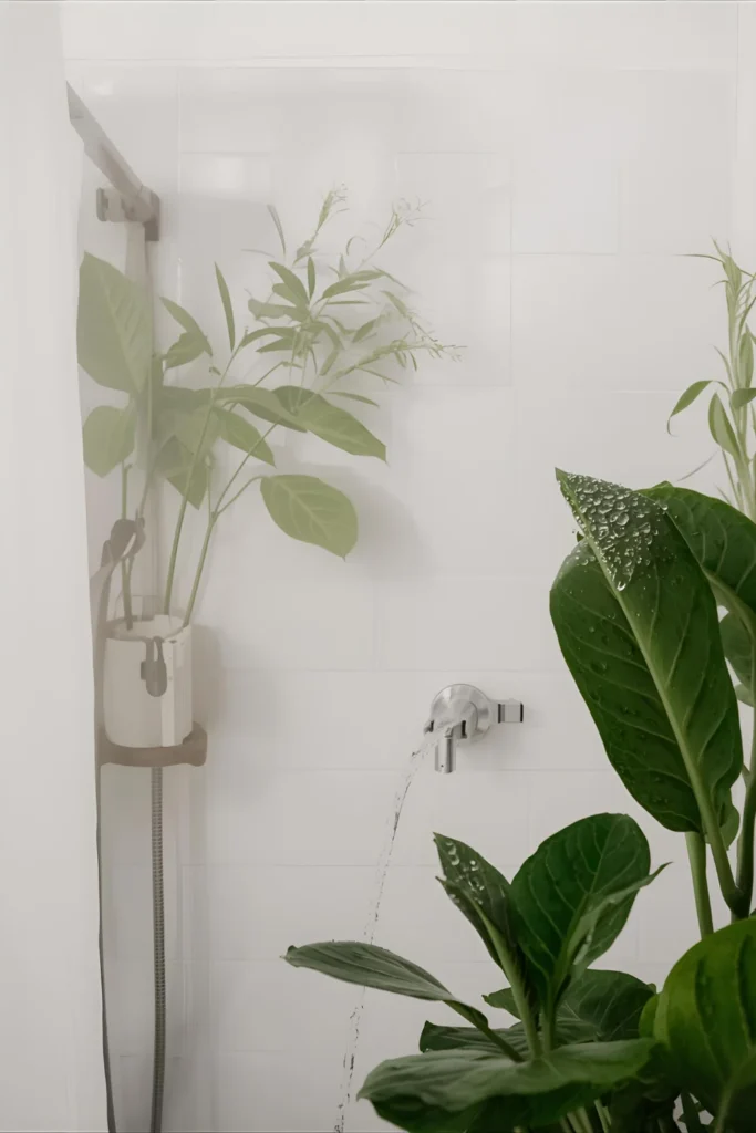 Steamy shower scene