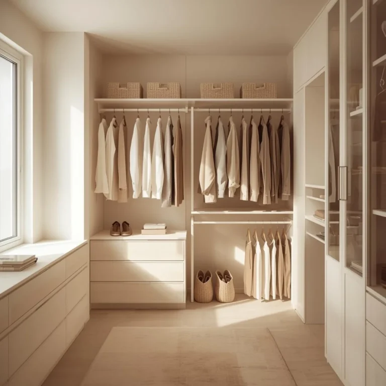 closet with neatly spaced clothing