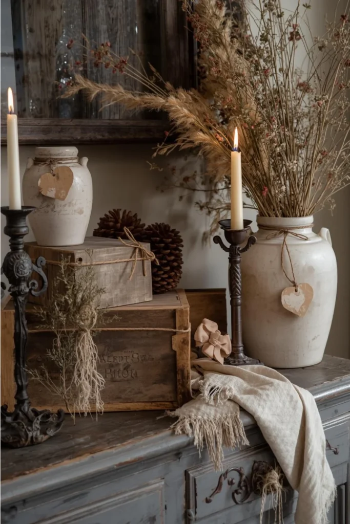 Antique Displays with Subtle Valentine Touches 3