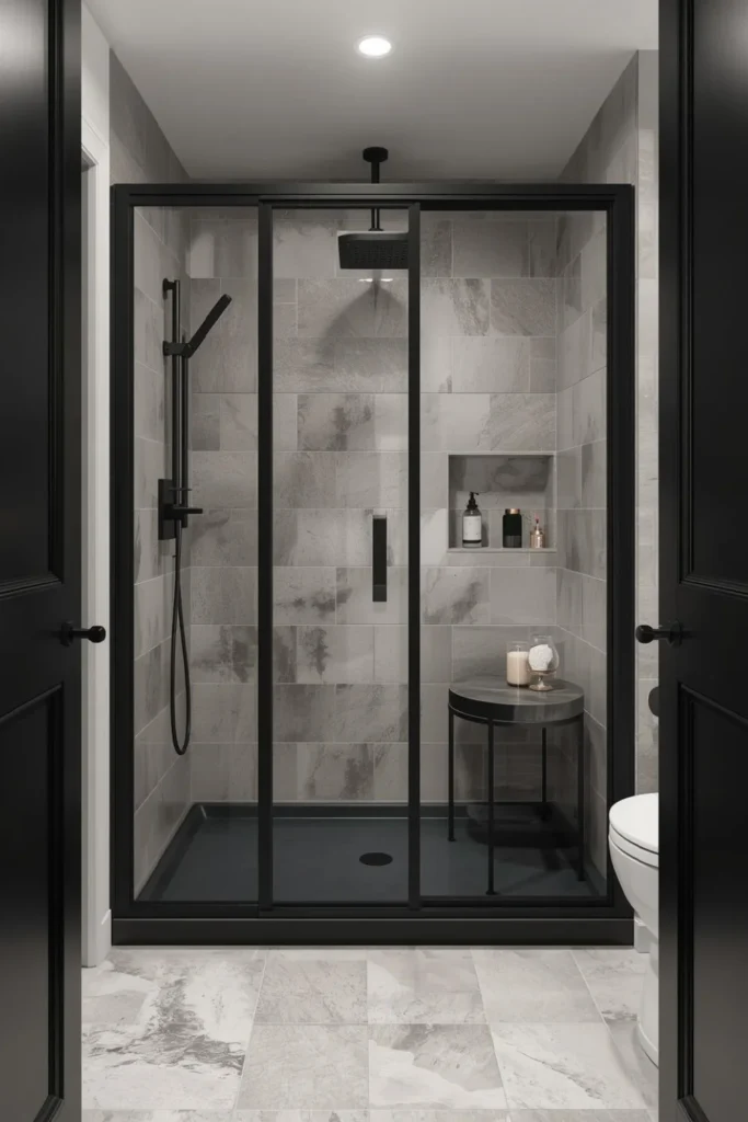 Black Shower Enclosure for Seamless Style