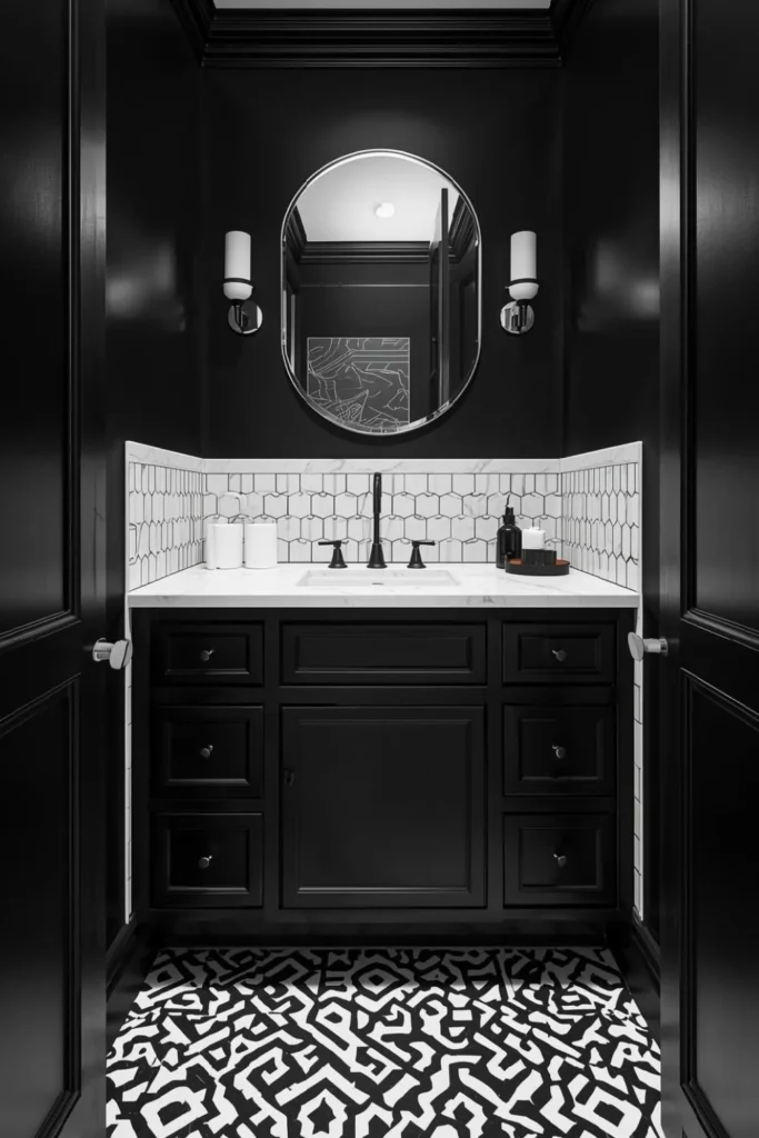 Black and White Contrast in Tight Spaces