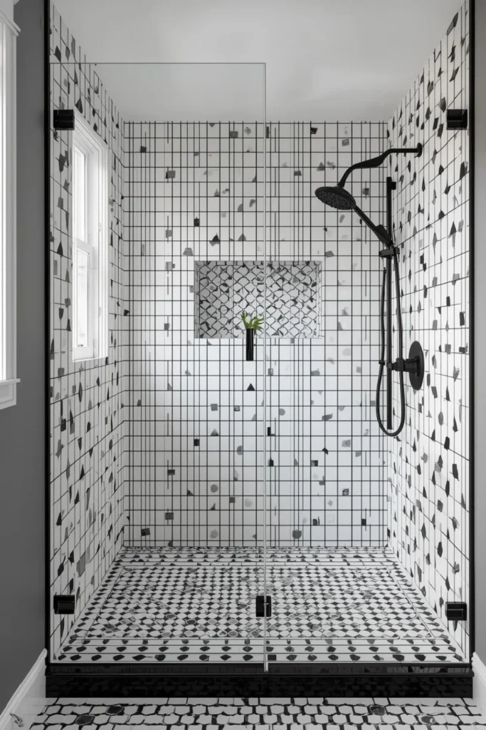 Black and White Shower Contrast