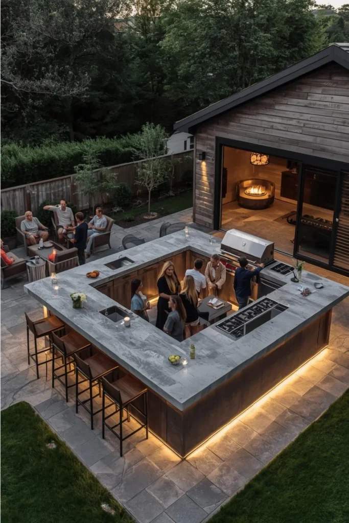 Concrete Island Kitchen for Entertaining 3