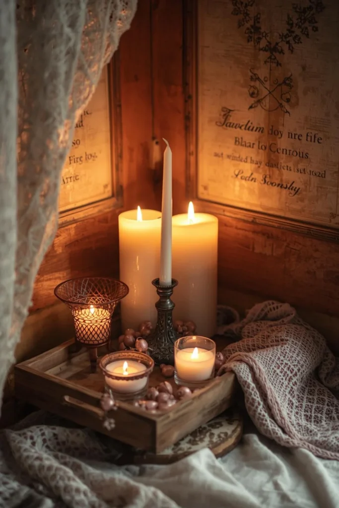 Cozy Candlelit Corners with Vintage Charm 1