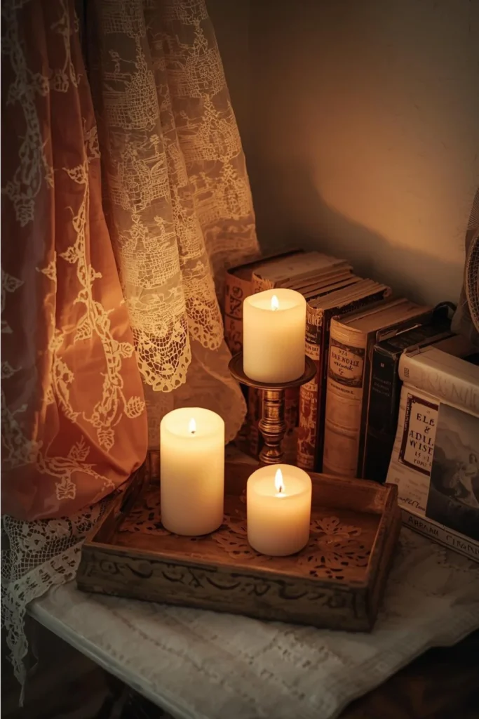 Cozy Candlelit Corners with Vintage Charm 3