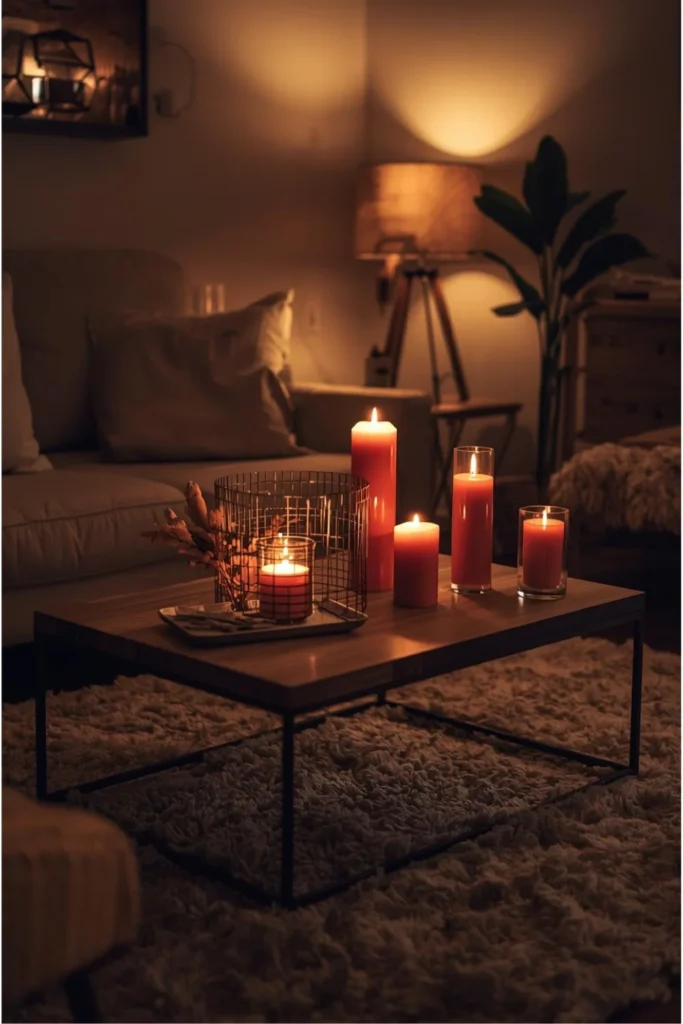 Cozy Candlelit Living Room for Valentine Evenings 2