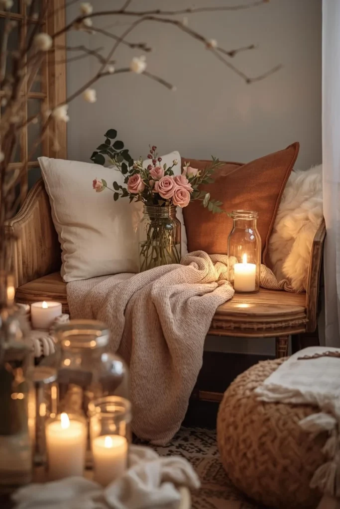 Cozy Candlelit Nooks with Romantic Florals 2