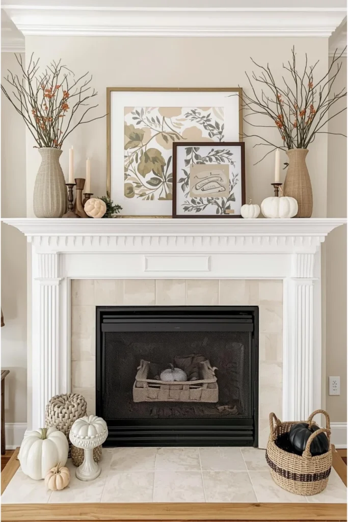 Fall Mantel Decorating Ideas for Thanksgiving1