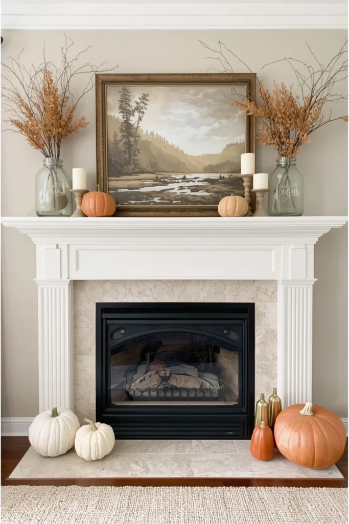 Fall Mantel Decorating Ideas for Thanksgiving3