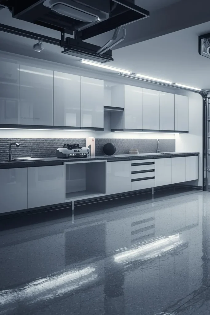 Floating Storage and Hidden Cabinets
