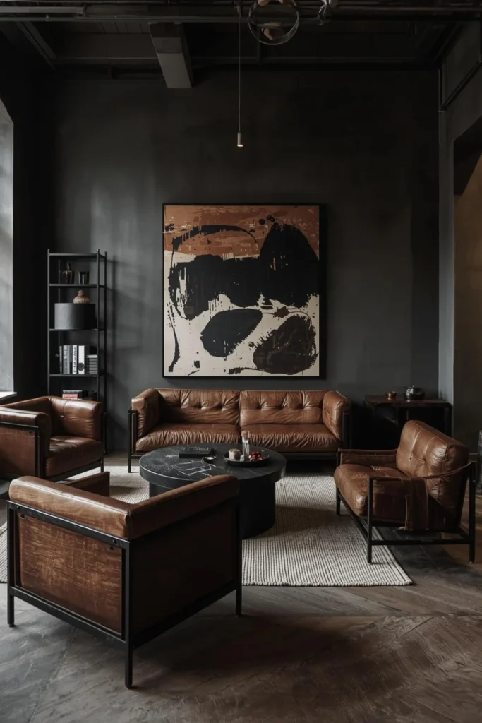 Industrial Furniture and Artwork That Grounds the Space1