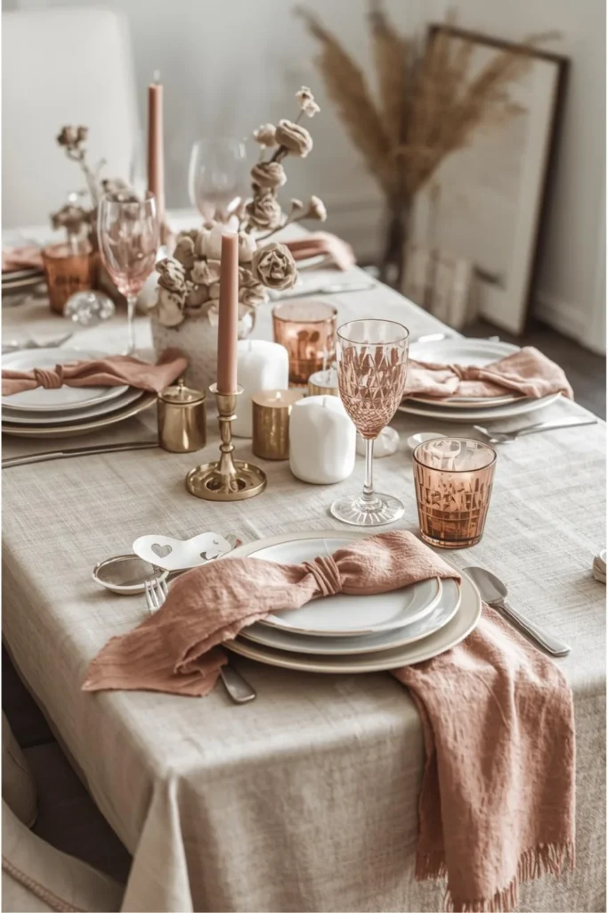 Layered Table Linens with a Valentine Twist1