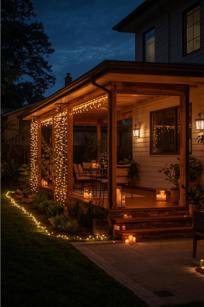 Lighted Outdoor Moments for Evening Romance