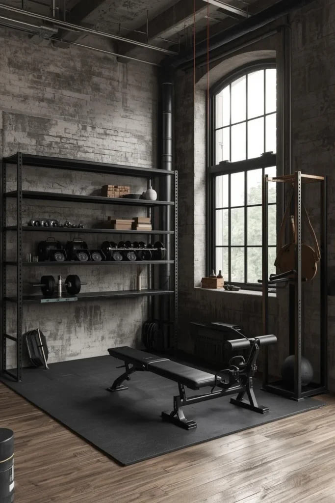 Loft Style Industrial Gym Corner