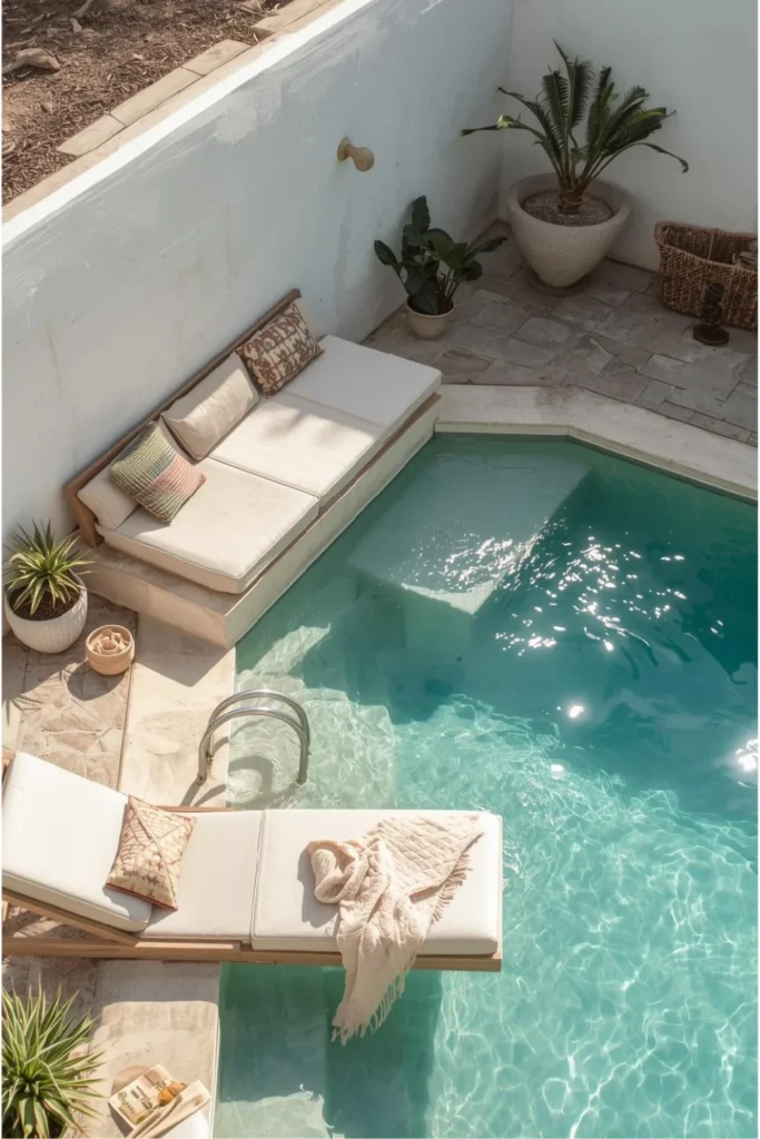 Mediterranean Pool with Built In Lounge