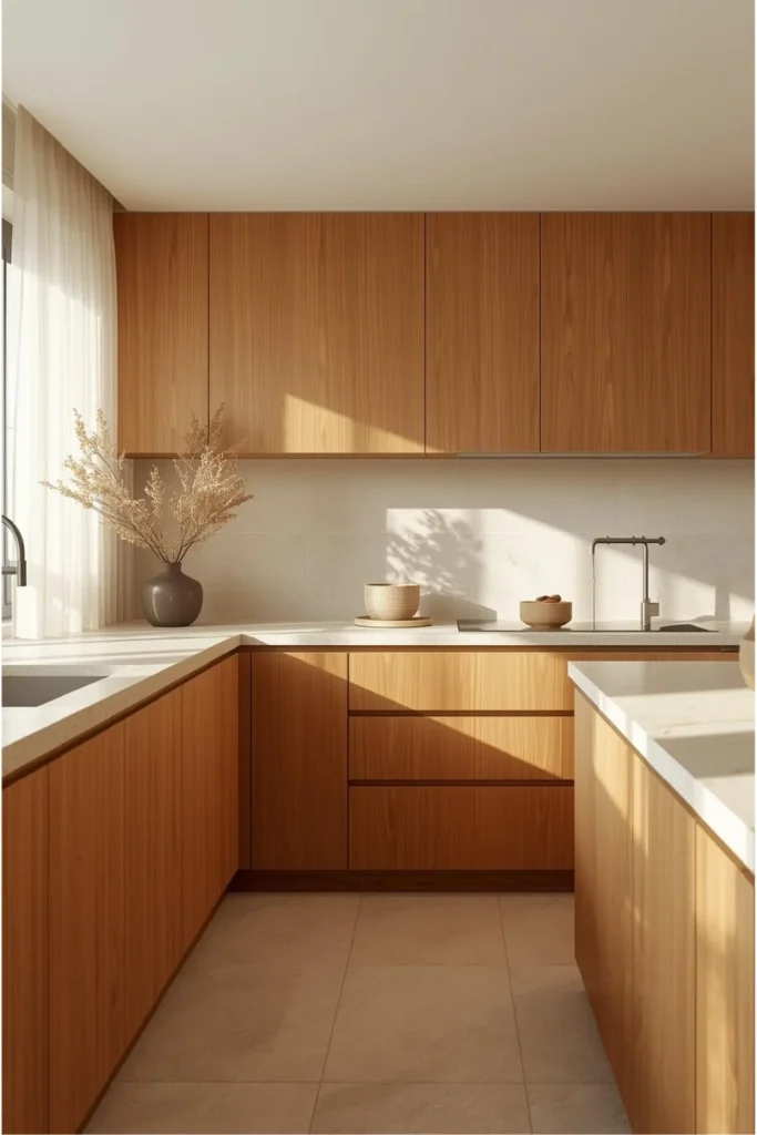 Modern Minimalist Kitchen with Organic Warmth1