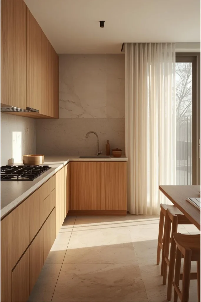 Modern Minimalist Kitchen with Organic Warmth3