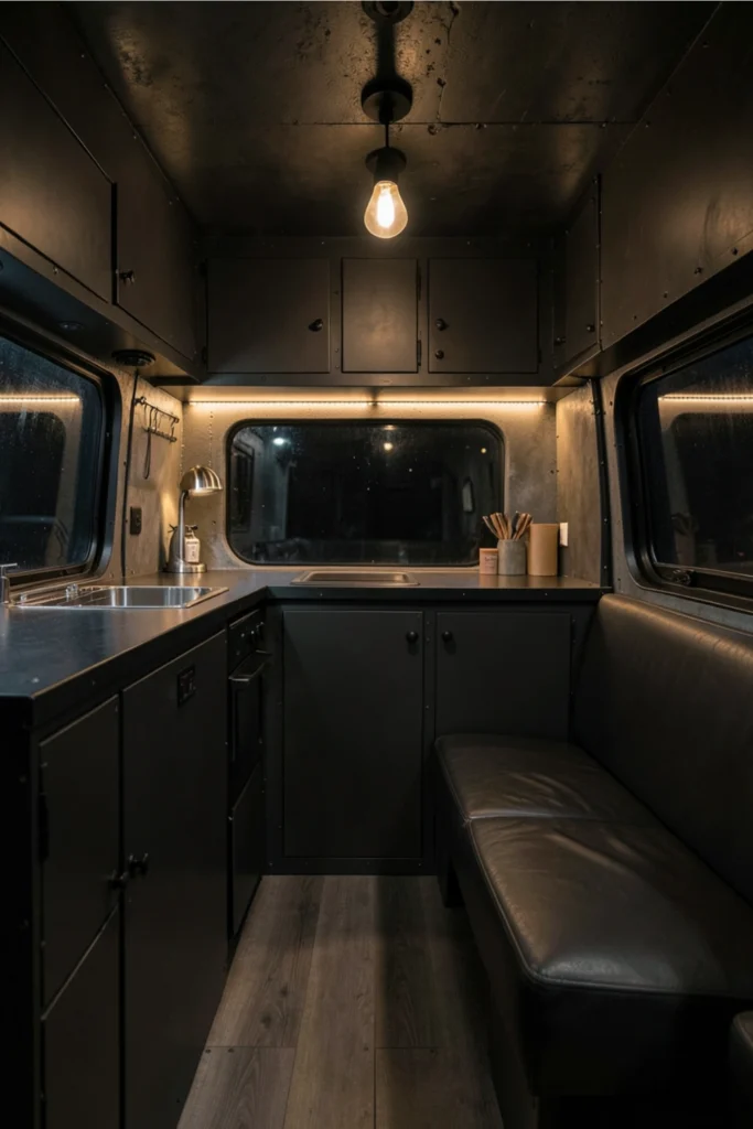 Moody Van Interior Design with Industrial Edge