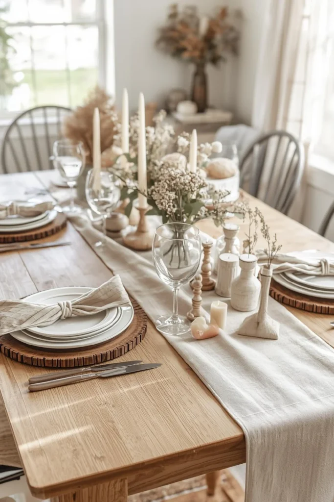 Neutral Valentine Tablescapes with Rustic Charm 2