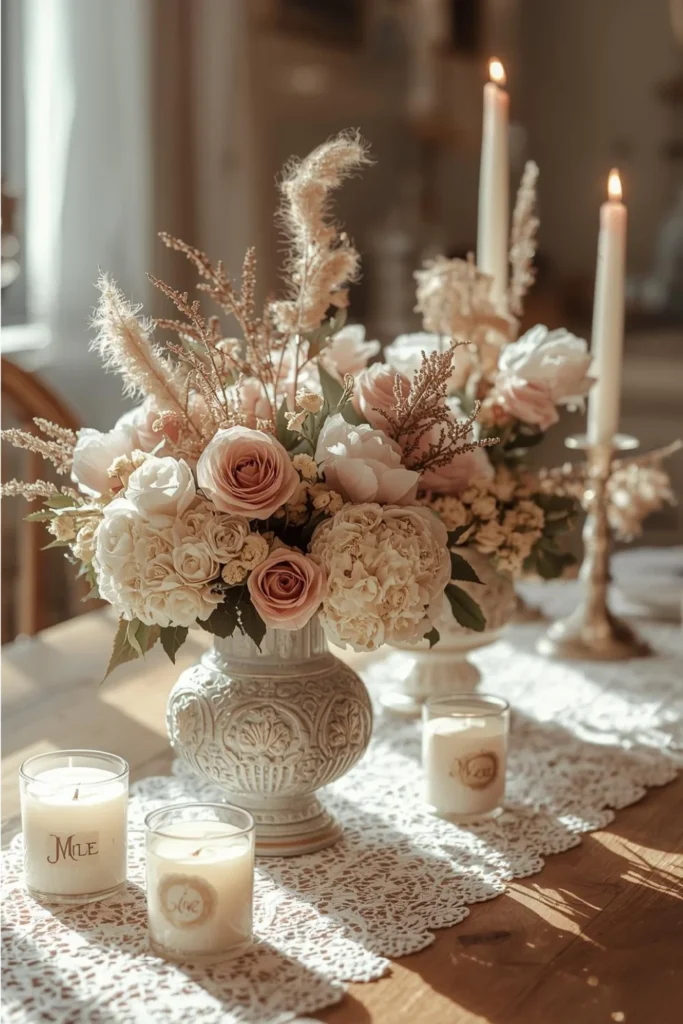 Romantic Floral Centerpieces with Vintage Charm 2