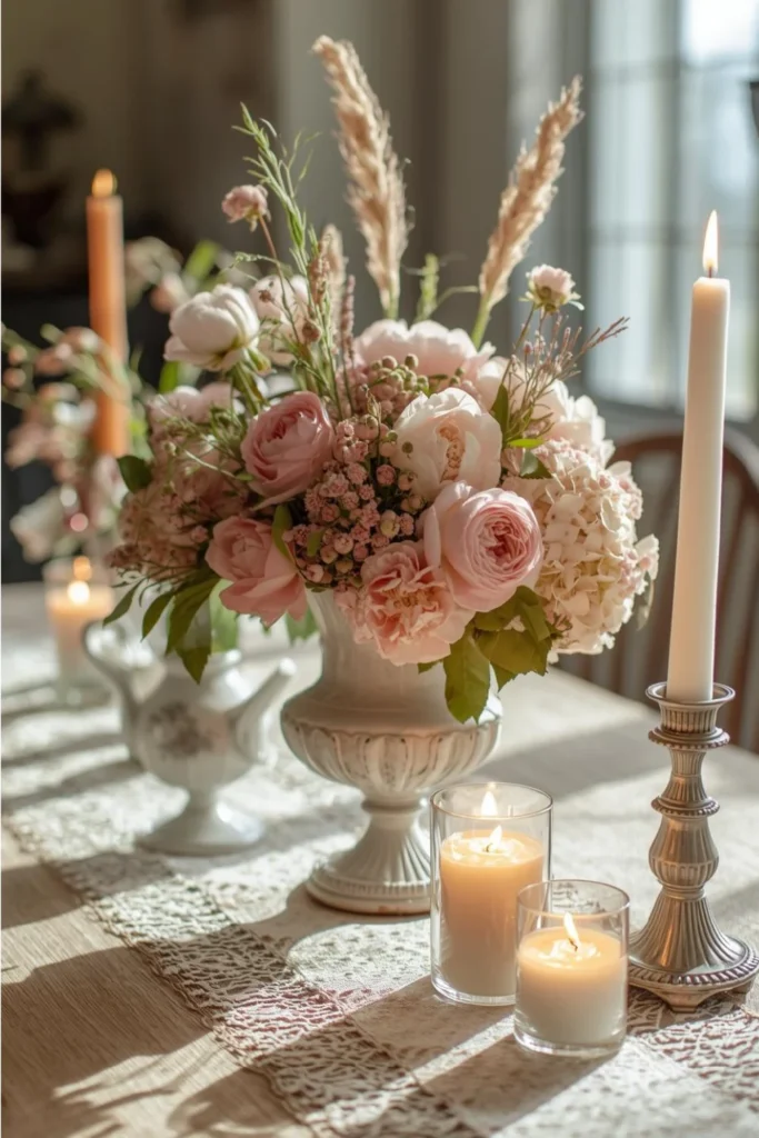 Romantic Floral Centerpieces with Vintage Charm 3
