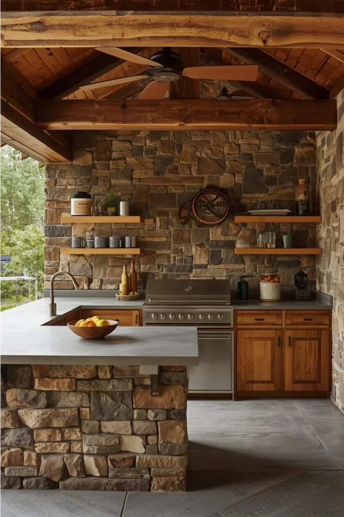 Rustic Modern Outdoor Kitchen with a Concrete Twist 3