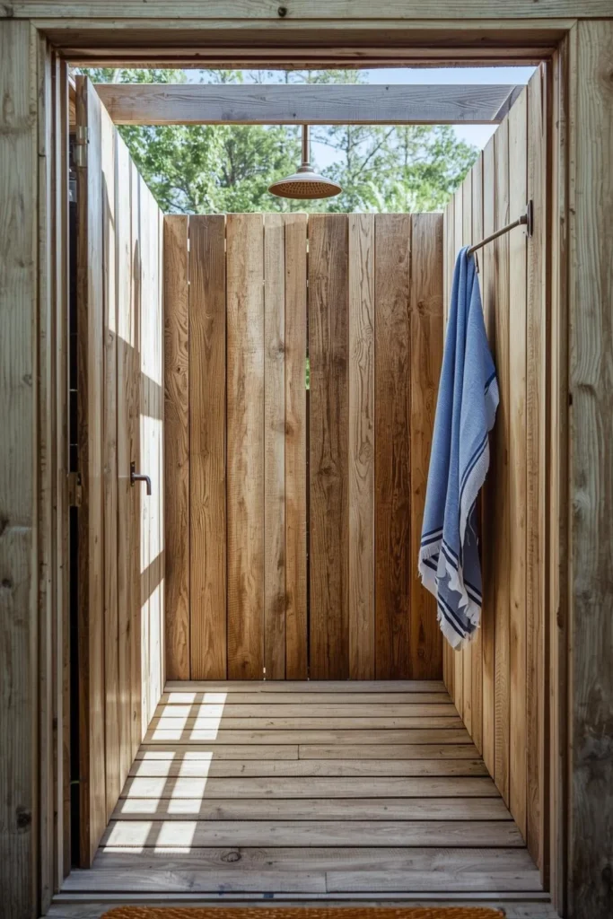 Rustic Surf Shack Outdoor Shower