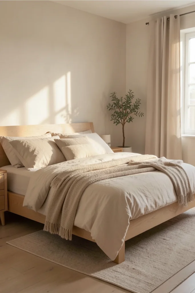 Simple Minimalist Bedroom That Still Feels Warm1