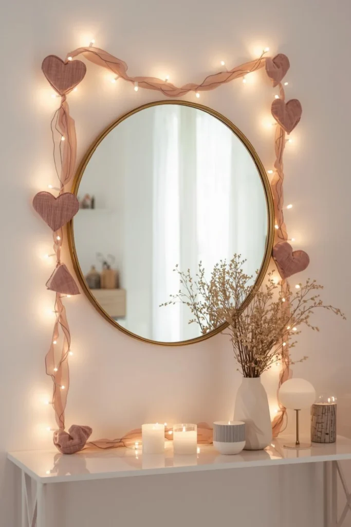 Soft Heart Garland Mirror Styling2