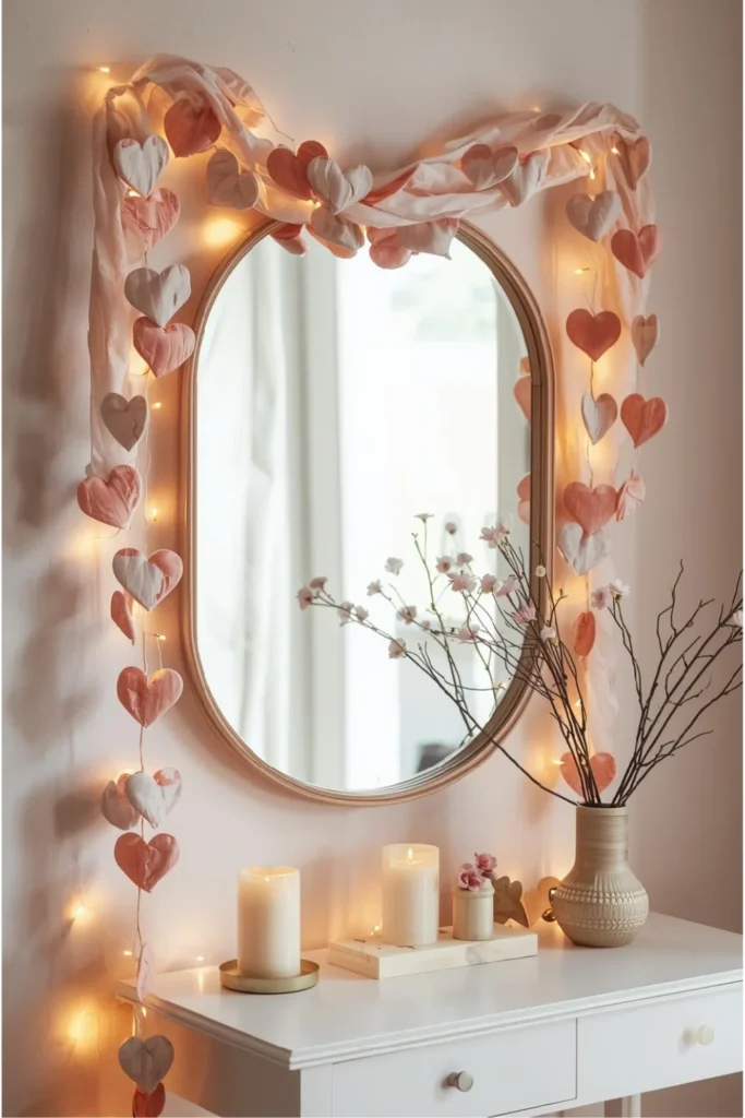 Soft Heart Garland Mirror Styling3
