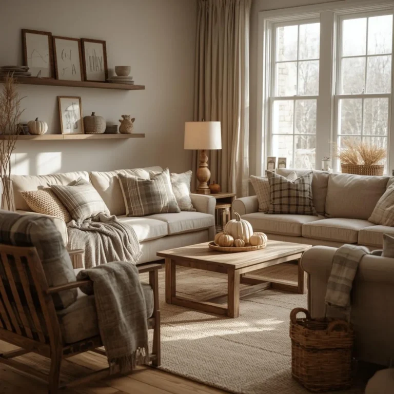 Ultra-cozy farmhouse fall living room