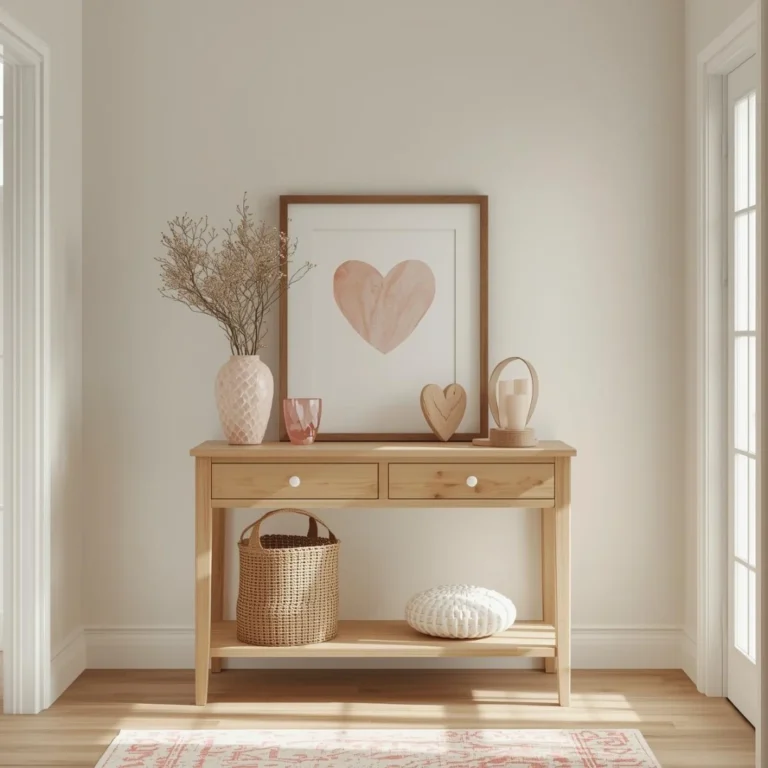 cozy Valentine themed entryway