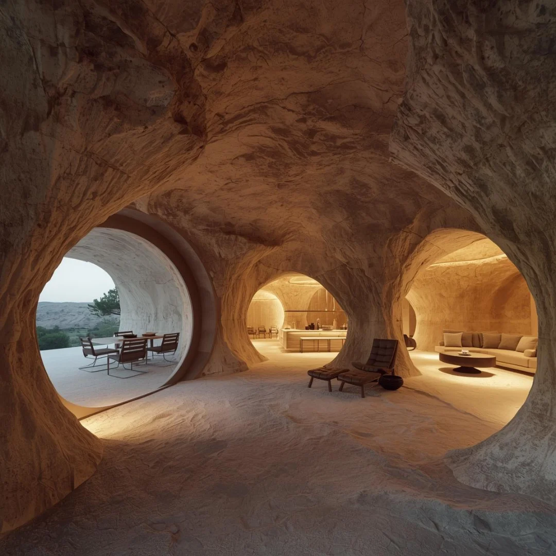 futuristic cave homes carved