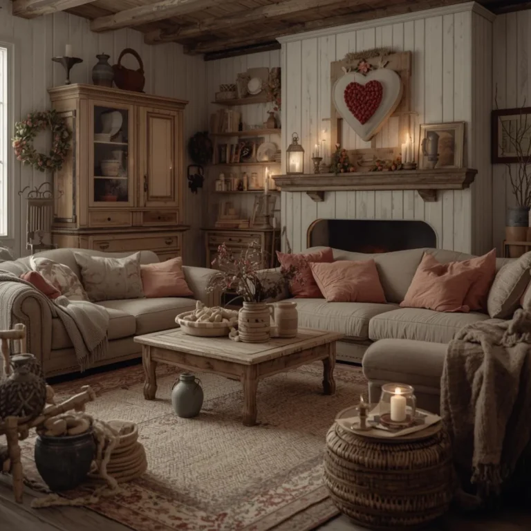 primitive farmhouse living room