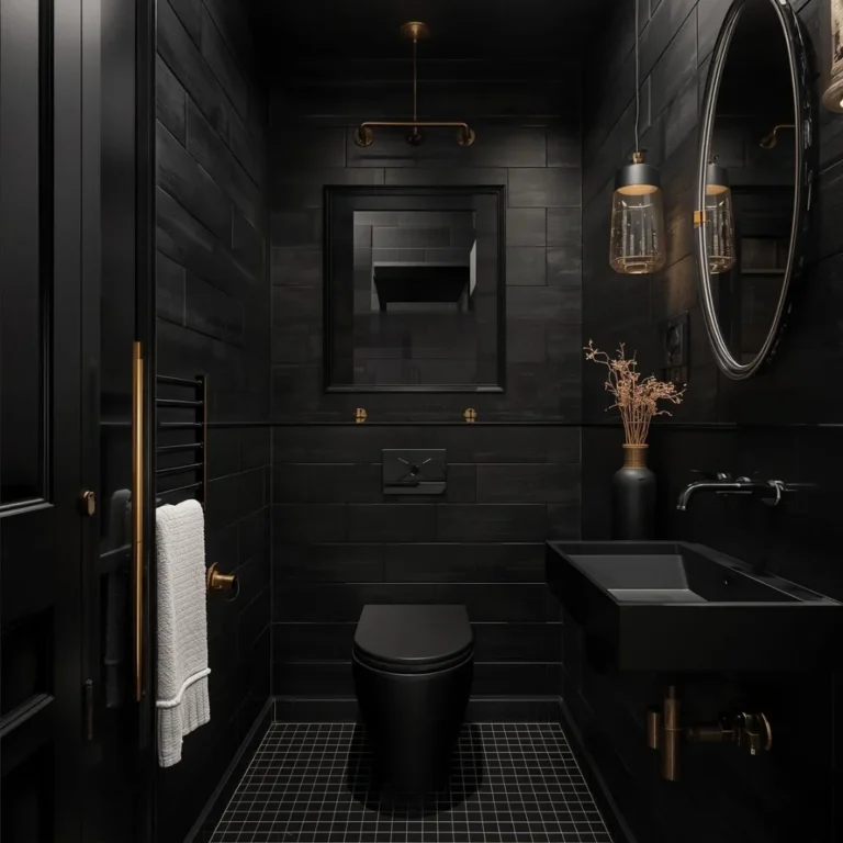 small all-black bathroom