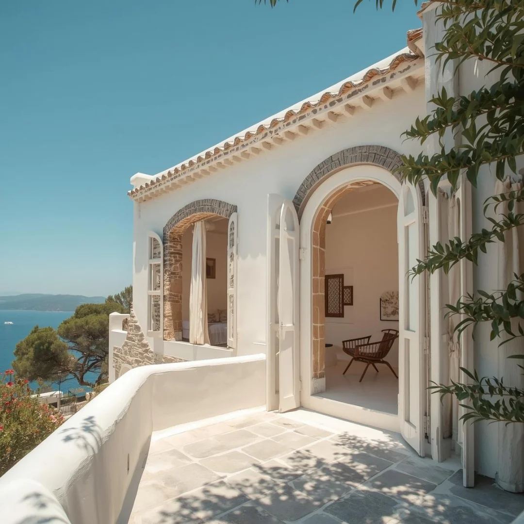sun-drenched Mediterranean villa