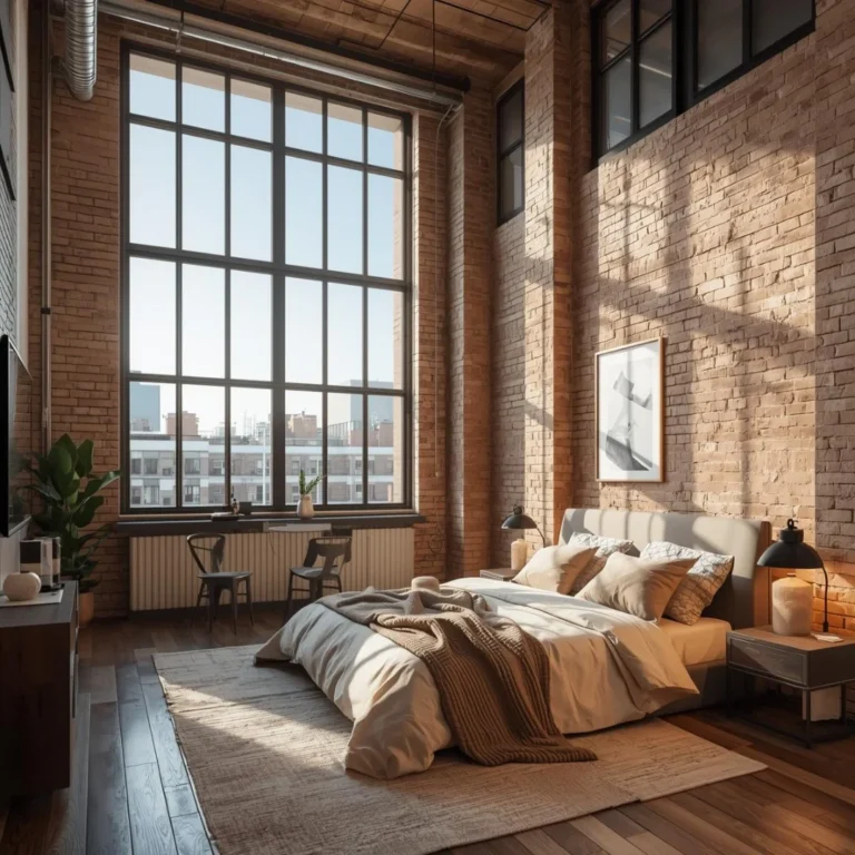urban loft apartment bedroom
