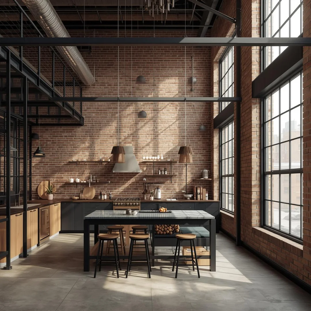 urban loft apartment kitchen