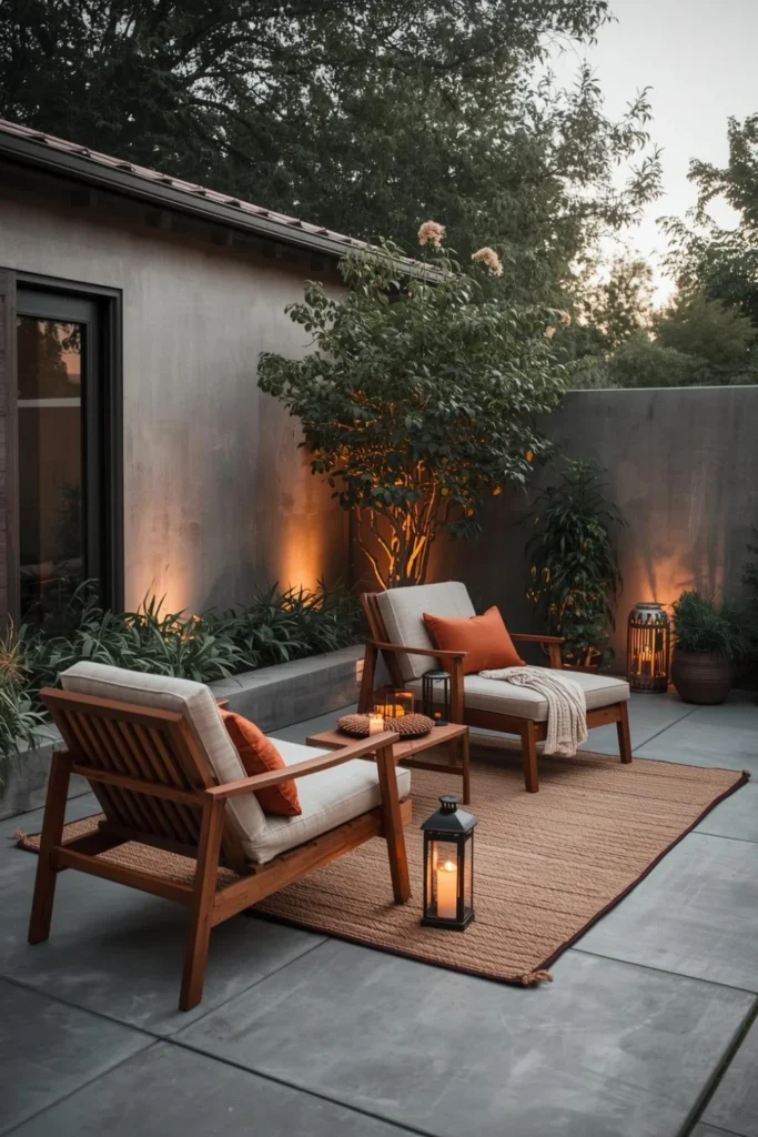 Concrete Backyard Patio Designs With Layered Warmth1