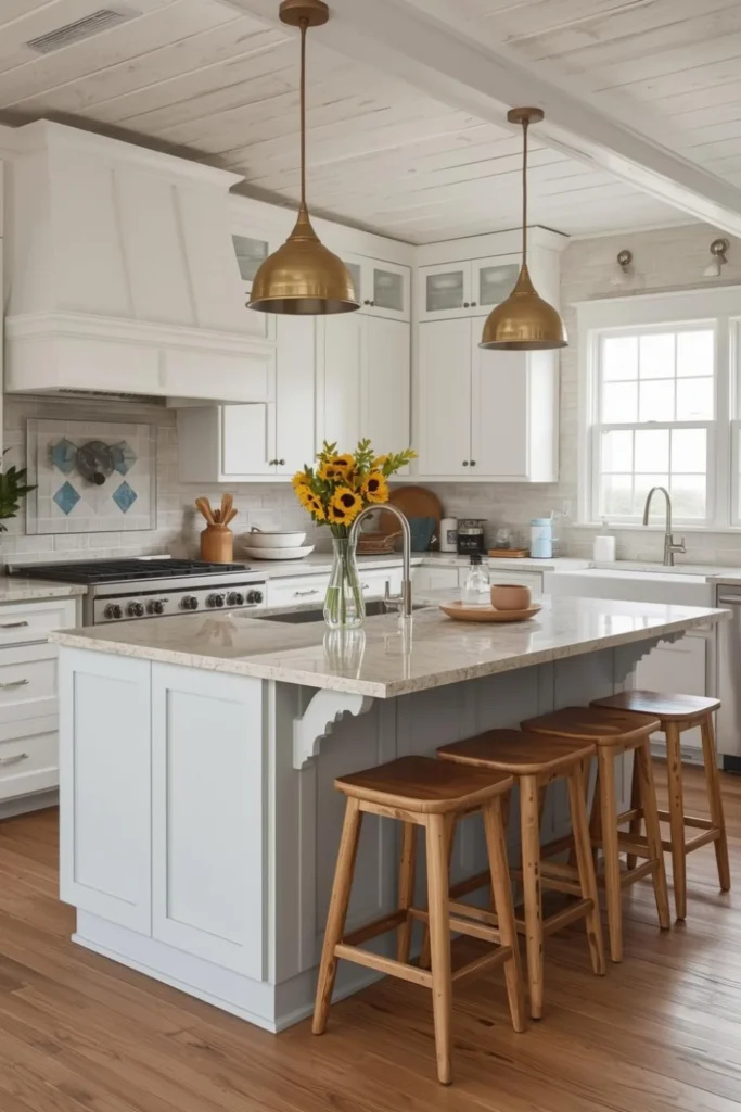 Cozy Coastal Farmhouse Kitchens That Invite Gathering2