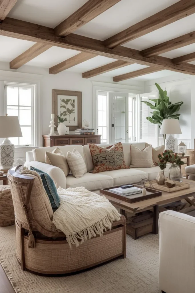 Beach Inspired Living Room With Farmhouse Charm2