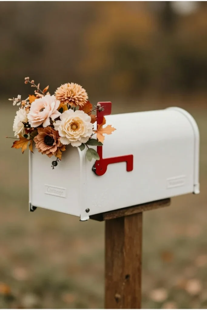 Cozy Cottage Mailbox in Autumn Bloom