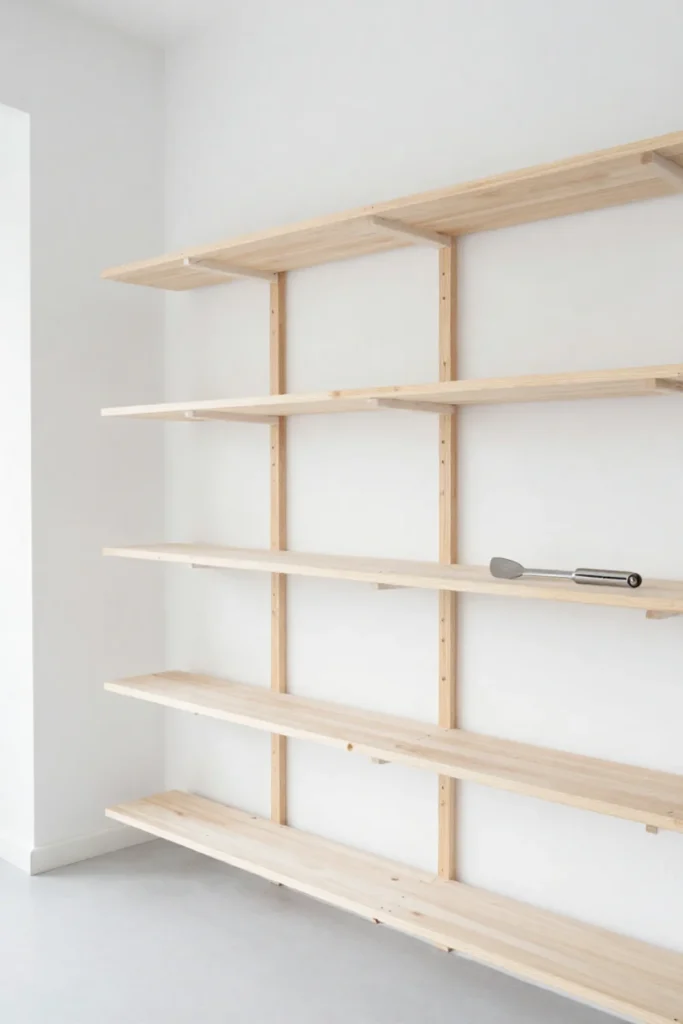 Scandinavian Birch Shelves With Bright White Minimalism1