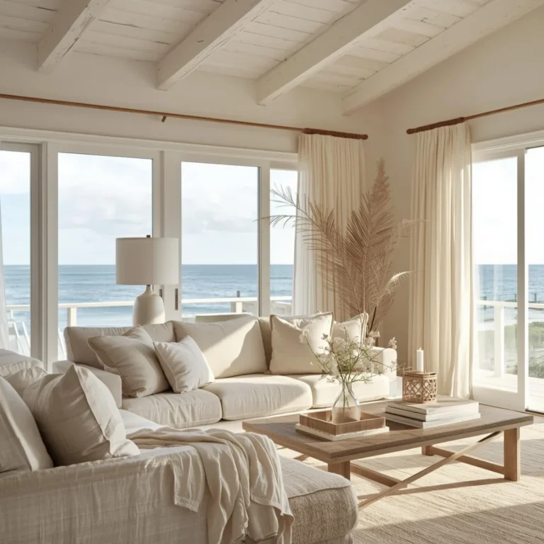 airy beach house living room